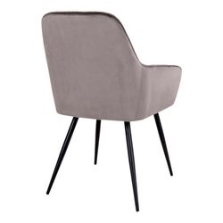 Sedia da pranzo, 65 x 57 x 87 cm, in velluto colore topo | Collezione Harbo