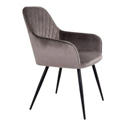 Sedia da pranzo, 65 x 57 x 87 cm, in velluto colore topo | Collezione Harbo