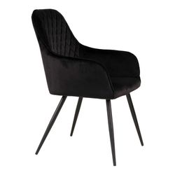 Sedia da pranzo, 65 x 57 x 87 cm, in velluto nero | Collezione Harbo