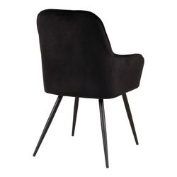 Sedia da pranzo, 65 x 57 x 87 cm, in velluto nero | Collezione Harbo