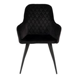 Sedia da pranzo, 65 x 57 x 87 cm, in velluto nero | Collezione Harbo