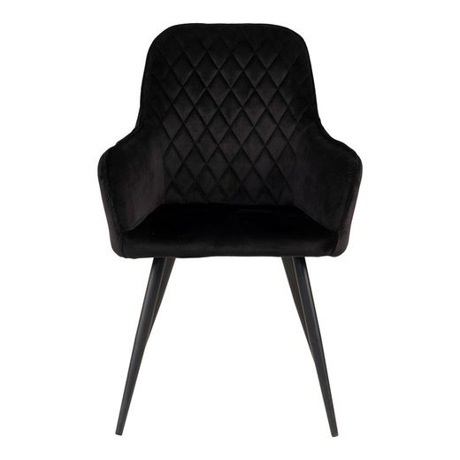 Sedia da pranzo, 65 x 57 x 87 cm, in velluto nero | Collezione Harbo
