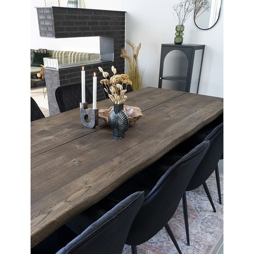 Sedia da pranzo, 65 x 57 x 87 cm, in velluto nero | Collezione Harbo