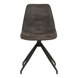 Silla de comedor giratoria, 54 x 48 x 86 cm, de microfibra en gris | Colección  Monaco
