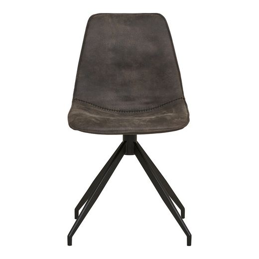 Sedia da pranzo girevole, 54 x 48 x 86 cm, in microfibra grigia | Collezione Monaco