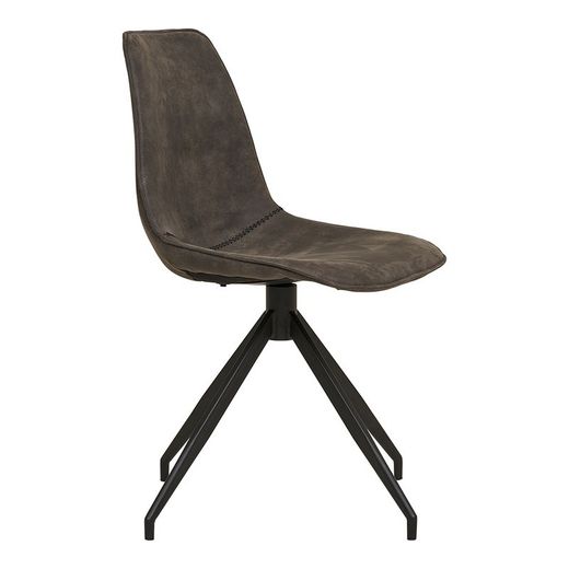 Sedia da pranzo girevole, 54 x 48 x 86 cm, in microfibra grigia | Collezione Monaco