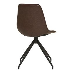 Sedia da pranzo girevole, 54 x 48 x 86 cm, in pelle sintetica marrone scuro | Collezione Monaco