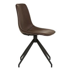Sedia da pranzo girevole, 54 x 48 x 86 cm, in pelle sintetica marrone scuro | Collezione Monaco