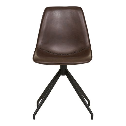 Sedia da pranzo girevole, 54 x 48 x 86 cm, in pelle sintetica marrone scuro | Collezione Monaco