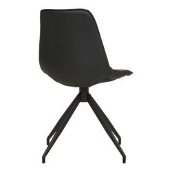 Sedia da pranzo girevole, 54 x 48 x 86 cm, in pelle sintetica nera | Collezione Monaco