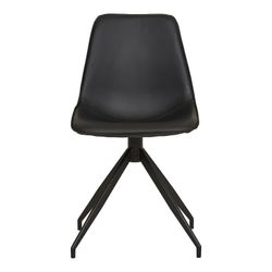 Sedia da pranzo girevole, 54 x 48 x 86 cm, in pelle sintetica nera | Collezione Monaco
