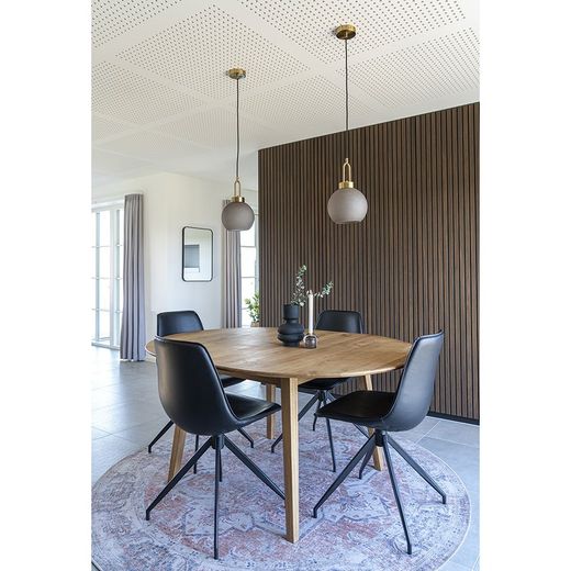 Sedia da pranzo girevole, 54 x 48 x 86 cm, in pelle sintetica nera | Collezione Monaco