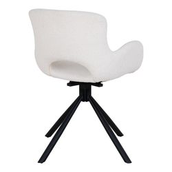 Sedia da pranzo girevole, 58 x 59 x 82,5 cm, in tessuto bouclé bianco | Collezione Amorim