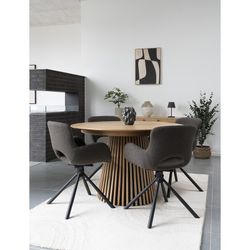 Sedia da pranzo girevole, 58 x 59 x 82,5 cm, in tessuto bouclé colore topo | Collezione Amorim
