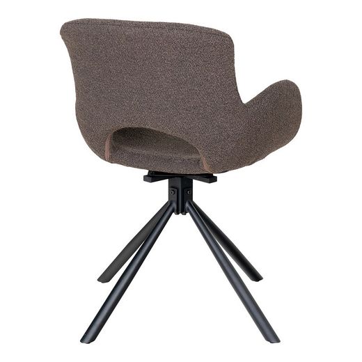 Sedia da pranzo girevole, 58 x 59 x 82,5 cm, in tessuto bouclé colore topo | Collezione Amorim
