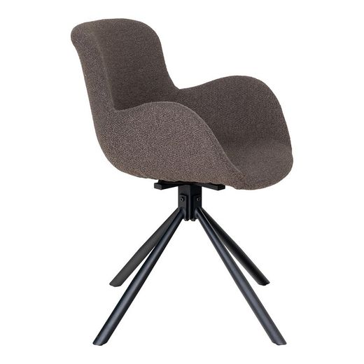 Sedia da pranzo girevole, 58 x 59 x 82,5 cm, in tessuto bouclé colore topo | Collezione Amorim