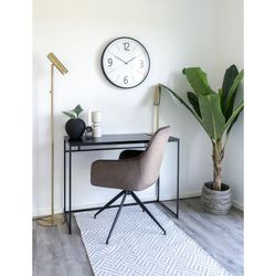 Sedia da pranzo girevole, 62 x 56 x 89 cm, in velluto colore topo | Collezione Harbo