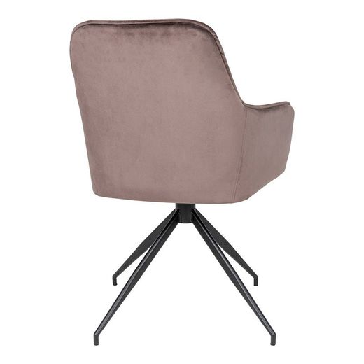 Sedia da pranzo girevole, 62 x 56 x 89 cm, in velluto colore topo | Collezione Harbo