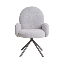 Sedia da pranzo girevole, 69 x 65 x 91,5 cm, in tessuto bouclé colore sabbia | Collezione Lana