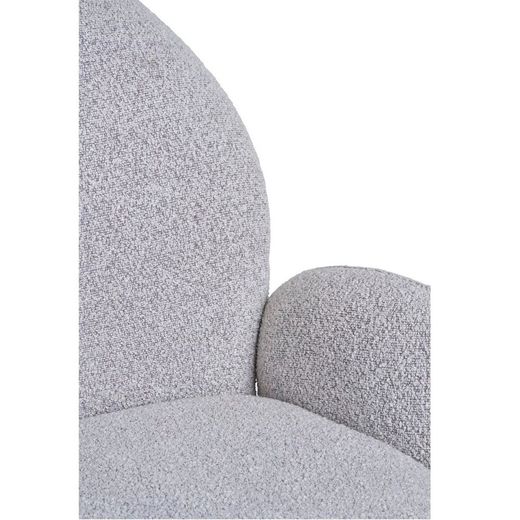 Sedia da pranzo girevole, 69 x 65 x 91,5 cm, in tessuto bouclé colore sabbia | Collezione Lana