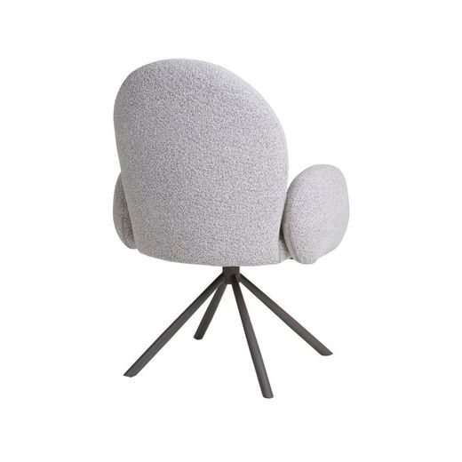 Sedia da pranzo girevole, 69 x 65 x 91,5 cm, in tessuto bouclé colore sabbia | Collezione Lana