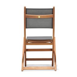 Sedia da giardino pieghevole, 59,7 x 49,6 x 93,2 cm, in legno naturale e grigio | Collezione Nápoles