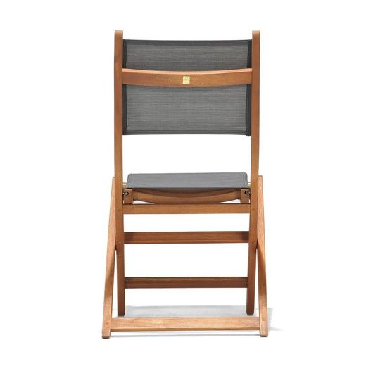 Sedia da giardino pieghevole, 59,7 x 49,6 x 93,2 cm, in legno naturale e grigio | Collezione Nápoles
