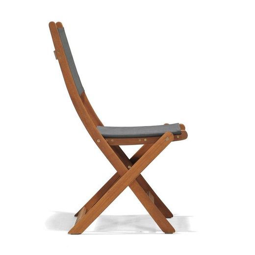 Sedia da giardino pieghevole, 59,7 x 49,6 x 93,2 cm, in legno naturale e grigio | Collezione Nápoles