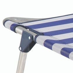 Sedia da spiaggia pieghevole con braccioli, 62 x 81 x 86 cm, in alluminio e textilene, blu e bianco | Collezione Beach