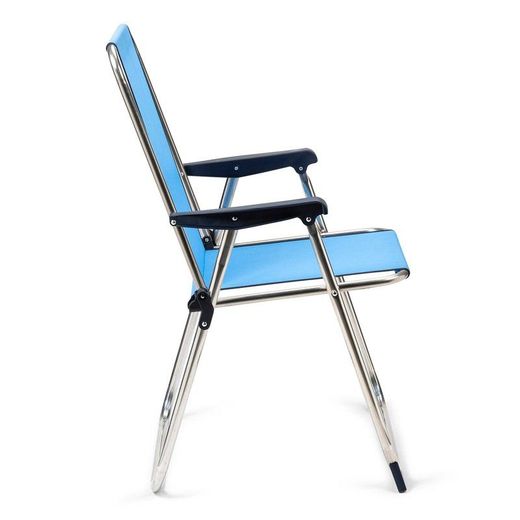 Sedia da spiaggia per bambini, 53 x 55 x 89 cm, in alluminio e textilene blu | Collezione Beach