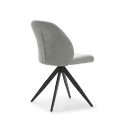 Sedia girevole, 49,5 x 60 x 85 cm, in tessuto grigio | Collezione Tamara