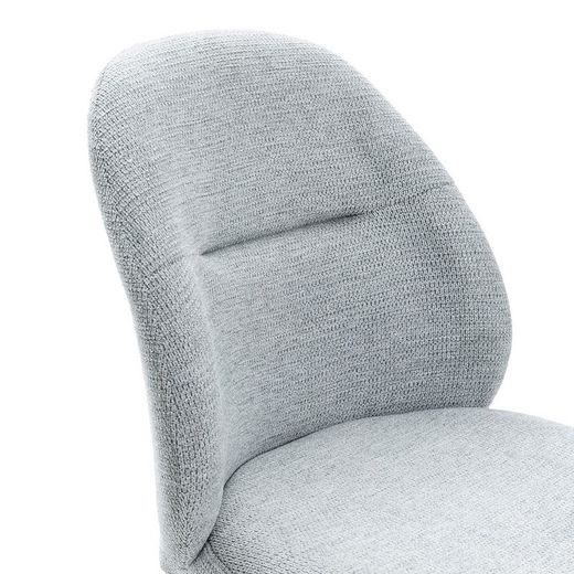 Sedia girevole, 49,5 x 60 x 85 cm, in tessuto grigio | Collezione Tamara