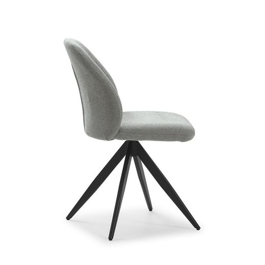 Sedia girevole, 49,5 x 60 x 85 cm, in tessuto grigio | Collezione Tamara