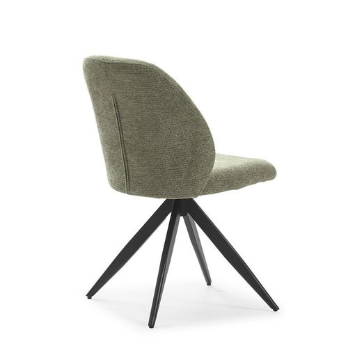 Sedia girevole, 49,5 x 60 x 85 cm, in tessuto verde | Collezione Tamara