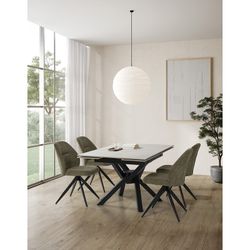 Sedia girevole, 49,5 x 60 x 85 cm, in tessuto verde | Collezione Tamara