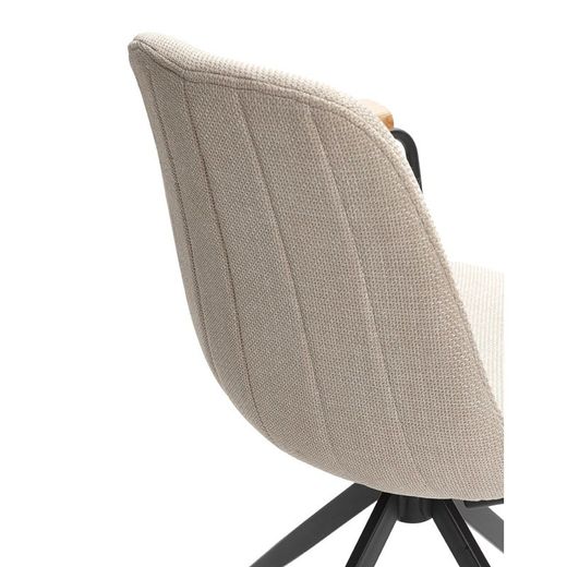 Sedia girevole, 61 x 59 x 66-81 cm, in tessuto beige | Collezione Tali