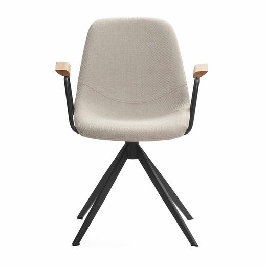 Sedia girevole, 61 x 59 x 66-81 cm, in tessuto beige | Collezione Tali