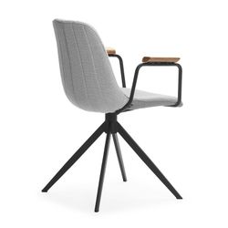 Sedia girevole, 61 x 59 x 66-81 cm, in tessuto grigio | Collezione Tali