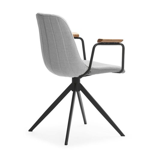 Sedia girevole, 61 x 59 x 66-81 cm, in tessuto grigio | Collezione Tali