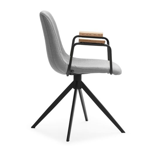Sedia girevole, 61 x 59 x 66-81 cm, in tessuto grigio | Collezione Tali