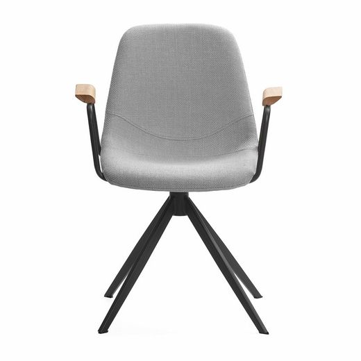 Sedia girevole, 61 x 59 x 66-81 cm, in tessuto grigio | Collezione Tali