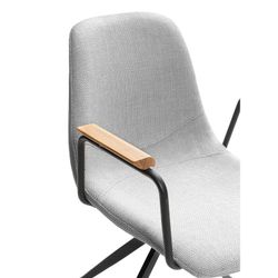 Sedia girevole, 61 x 59 x 66-81 cm, in tessuto grigio | Collezione Tali