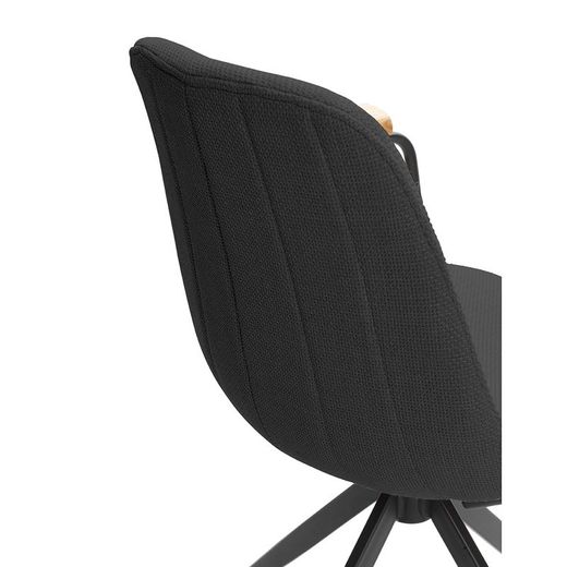 Sedia girevole, 61 x 59 x 66-81 cm, in tessuto nero | Collezione Tali