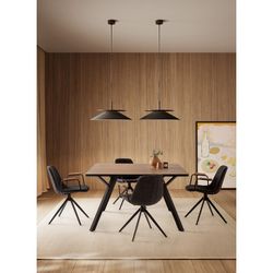 Sedia girevole, 61 x 59 x 66-81 cm, in tessuto nero | Collezione Tali