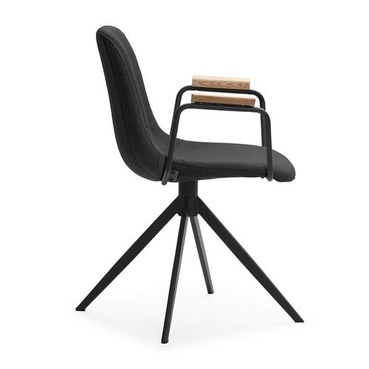 Sedia girevole, 61 x 59 x 66-81 cm, in tessuto nero | Collezione Tali