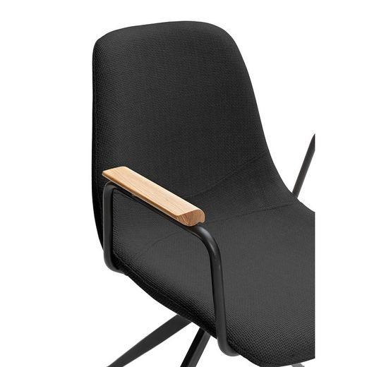 Sedia girevole, 61 x 59 x 66-81 cm, in tessuto nero | Collezione Tali
