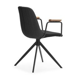 Sedia girevole, 61 x 59 x 66-81 cm, in tessuto nero | Collezione Tali
