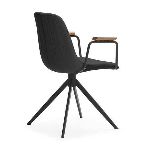Sedia girevole, 61 x 59 x 66-81 cm, in tessuto nero | Collezione Tali