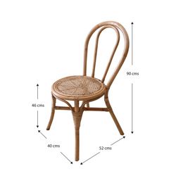 Sedia da giardino, 40 x 52 x 90 cm, in rattan, canna e vimini naturale | Collezione Parma