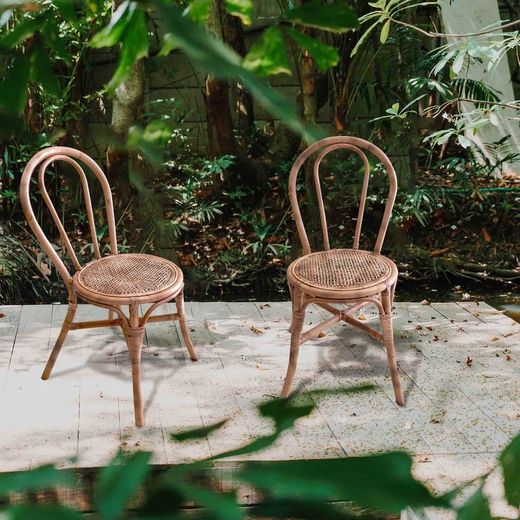 Sedia da giardino, 40 x 52 x 90 cm, in rattan, canna e vimini naturale | Collezione Parma